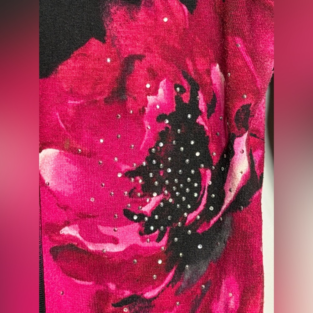 White House Black Market Black and Pink Floral Cardigan Size M - Picture 5 of 12
